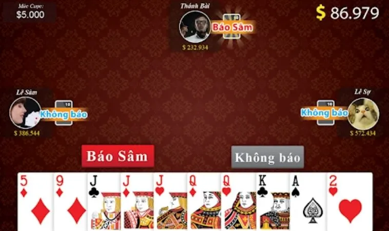 Hướng Dẫn Chơi Sâm Lốc Tại 88CLB: Bí Quyết Thắng Lớn 2 Giao diện chơi Sâm Lốc Tại 88CLB