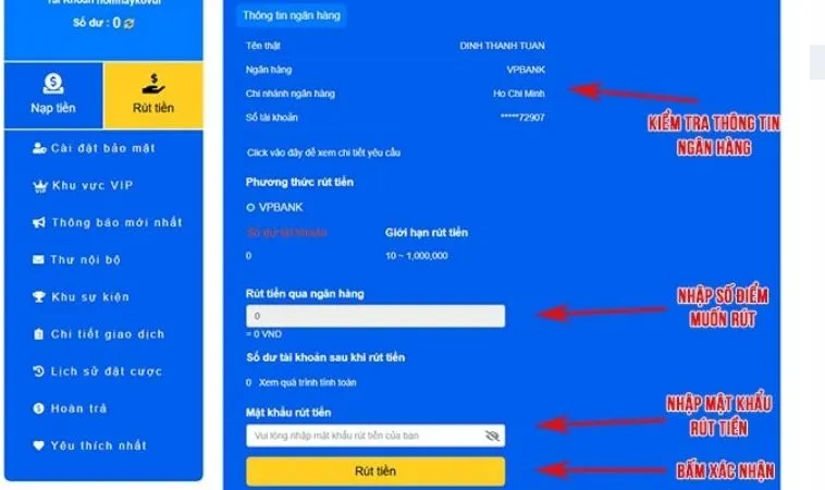 Rút Tiền 88CLB: Đánh Giá Quy Trình Giao Dịch Nhanh Chóng Và An Toàn 2 Giao diện rút tiền 88CLB